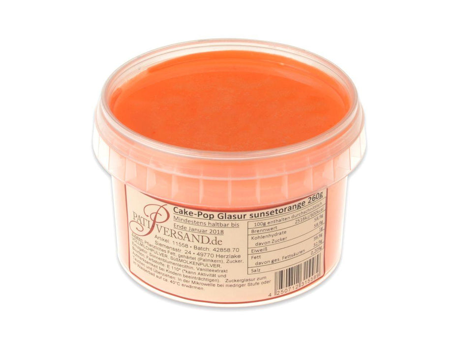 Cake Pop Glasur sunset orange, 260g - Tortendekoshop