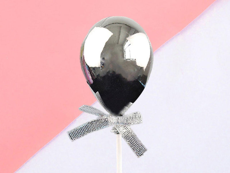 Cake Topper Ballon silber, 3D - Tortendekoshop