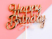 Cake Topper Happy Birthday gold, 3D - Tortendekoshop