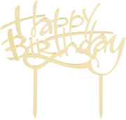 Cake Topper Happy Birthday, gold - Tortendekoshop