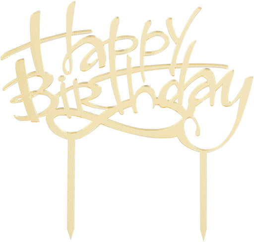 Cake Topper Happy Birthday, gold - Tortendekoshop