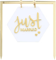 Cake Topper Just married gold - Tortendekoshop