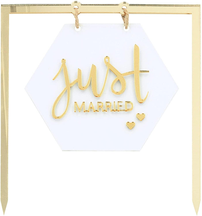 Cake Topper Just married gold - Tortendekoshop