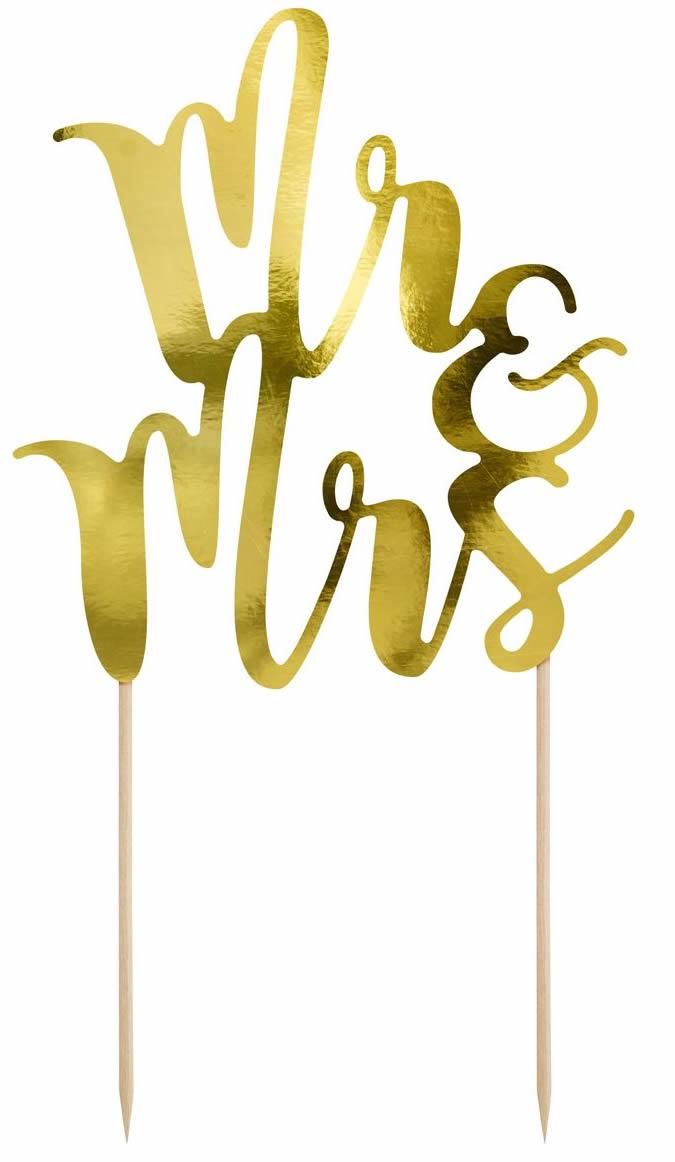 Cake Topper Mr. & Mr. Gold - Tortendekoshop