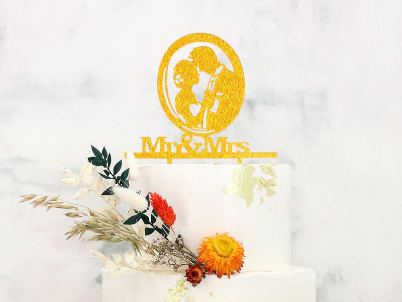 Cake Topper Mr. & Mrs. Gold - Tortendekoshop