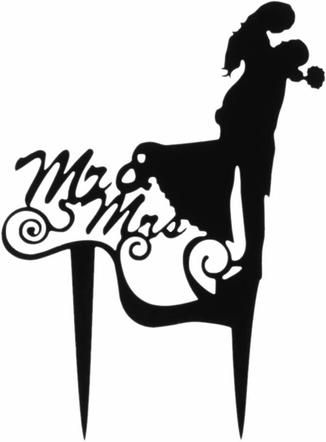 Cake Topper Mr. & Mrs., Schwarz - Tortendekoshop