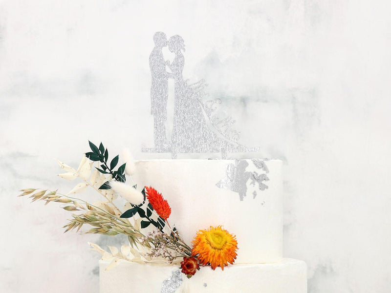 Cake Topper Mr. & Mrs., Silber - Tortendekoshop
