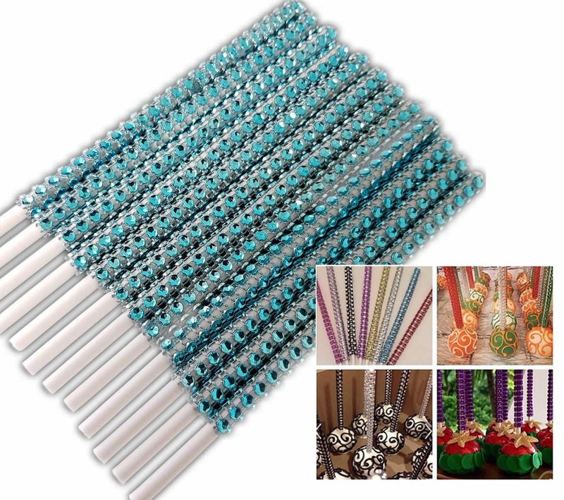 Cakepop, Lollipop Stiele mit Steinen, Blau - Tortendekoshop