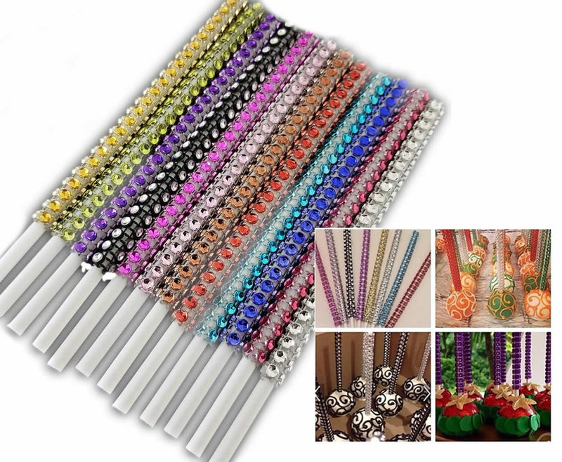 Cakepop, Lollipop Stiele mit Steinen, Farbig - Tortendekoshop