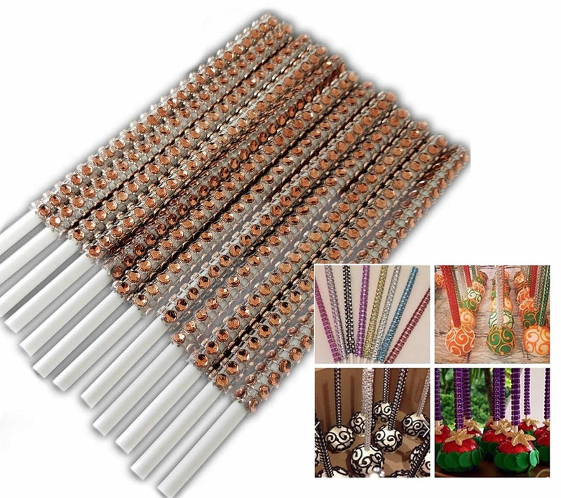 Cakepop, Lollipop Stiele mit Steinen, Kupfer - Tortendekoshop