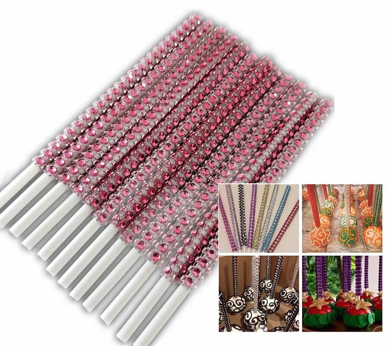 Cakepop, Lollipop Stiele mit Steinen, Rot - Tortendekoshop