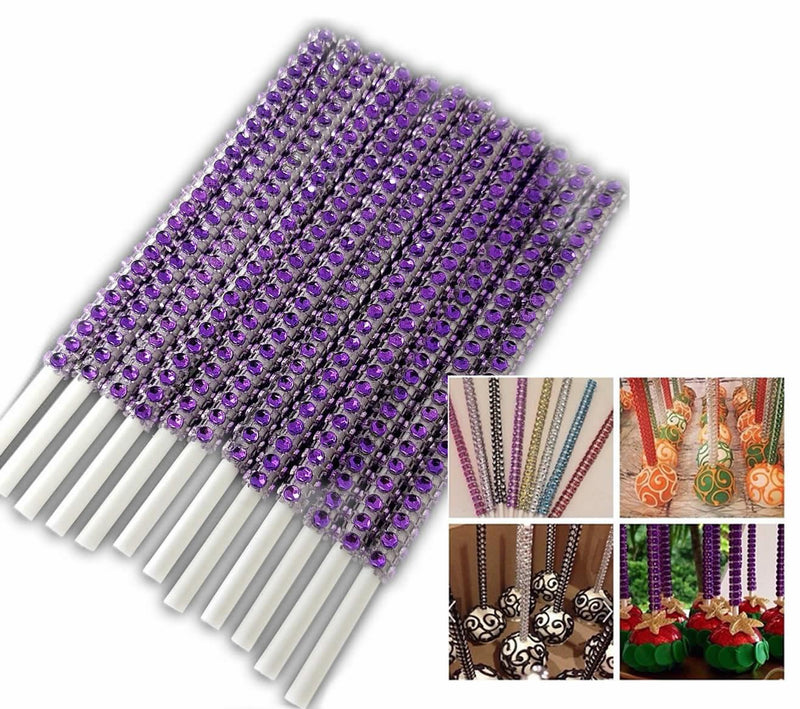 Cakepop, Lollipop Stiele mit Steinen, Violett - Tortendekoshop