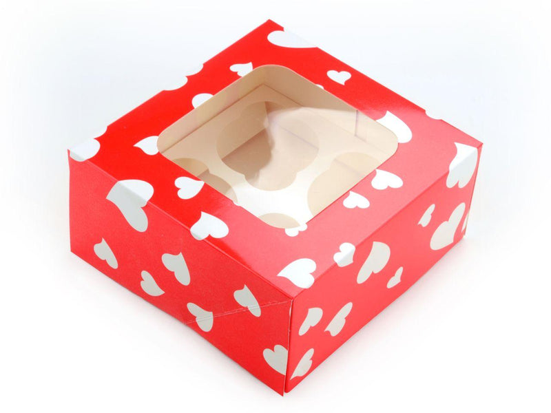 Cupcake Box Herzen, 2er Set - Tortendekoshop