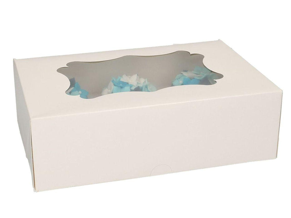 Cupcake Muffin 6er Box mit Fenster weiß - Tortendekoshop