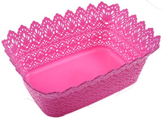 Dekoration Babyrosa Korb aus Plastik - Tortendekoshop
