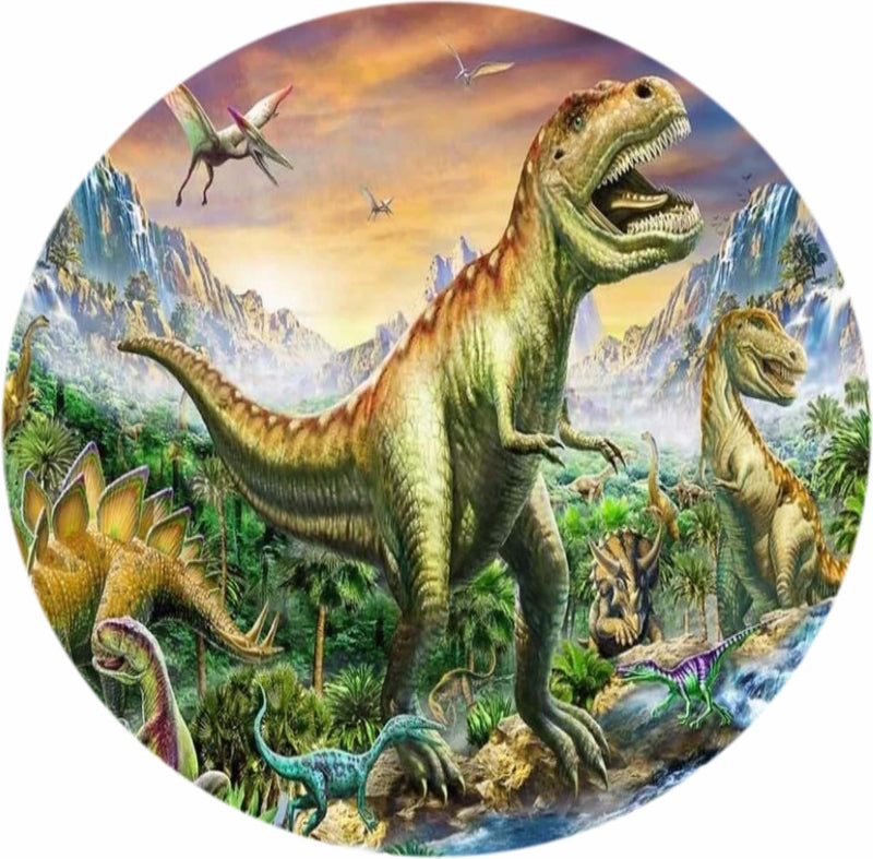 Dinosaurs Tortenaufleger, Rund - Tortendekoshop