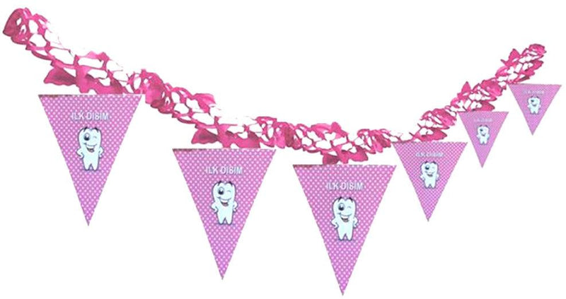 Disim Cikti Wimpelkette, rosa - Tortendekoshop
