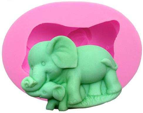 Elefant Silikonform, Paar - Tortendekoshop