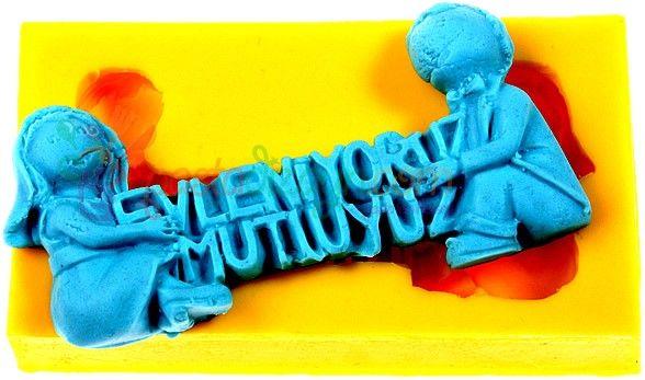 Evleniyoruz, Mutluyuz Silikonform - Tortendekoshop