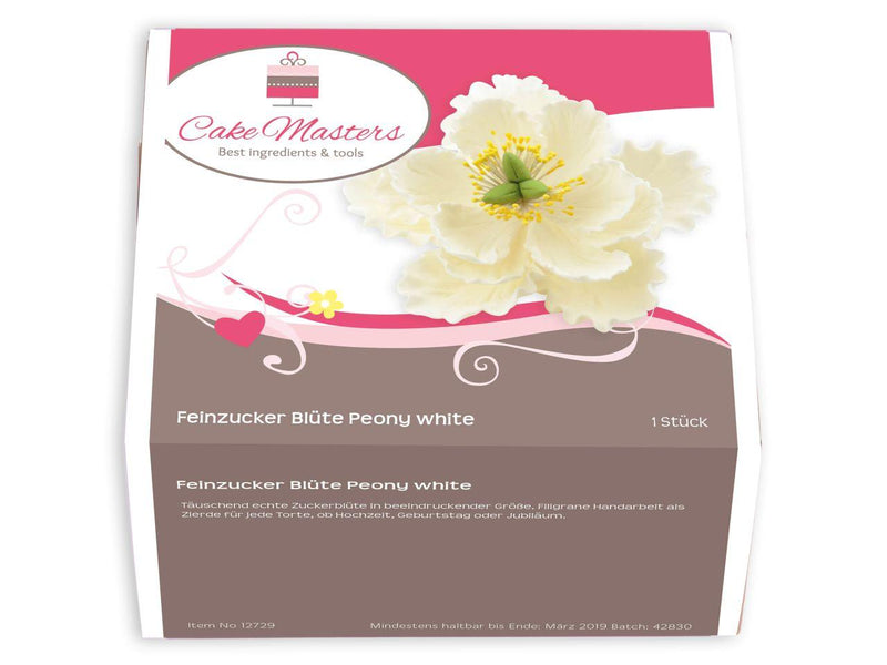 Feinzucker Blüte Peony white - Tortendekoshop