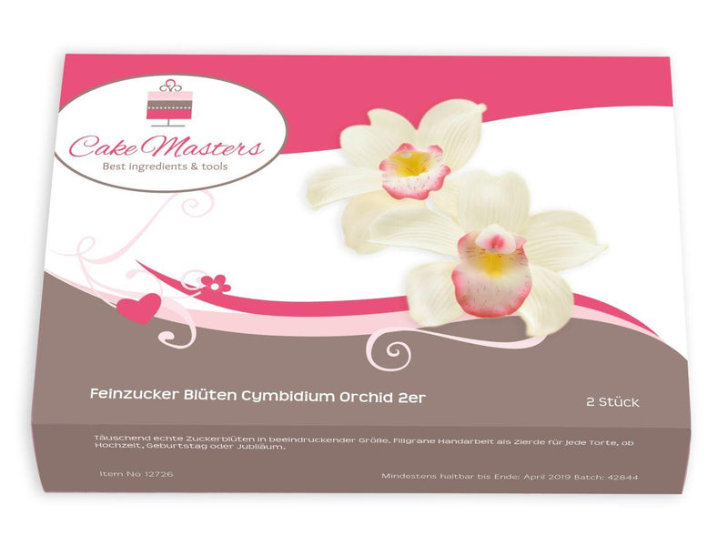 Feinzucker Blüten Cymbidium Orchid, 2er - Tortendekoshop