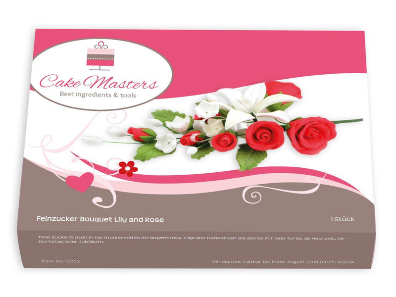 Feinzucker Bouquet Lily and Roses - Tortendekoshop