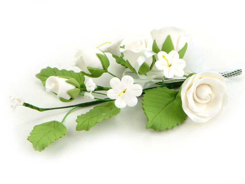 Feinzucker Bouquet Rose, weiss - Tortendekoshop