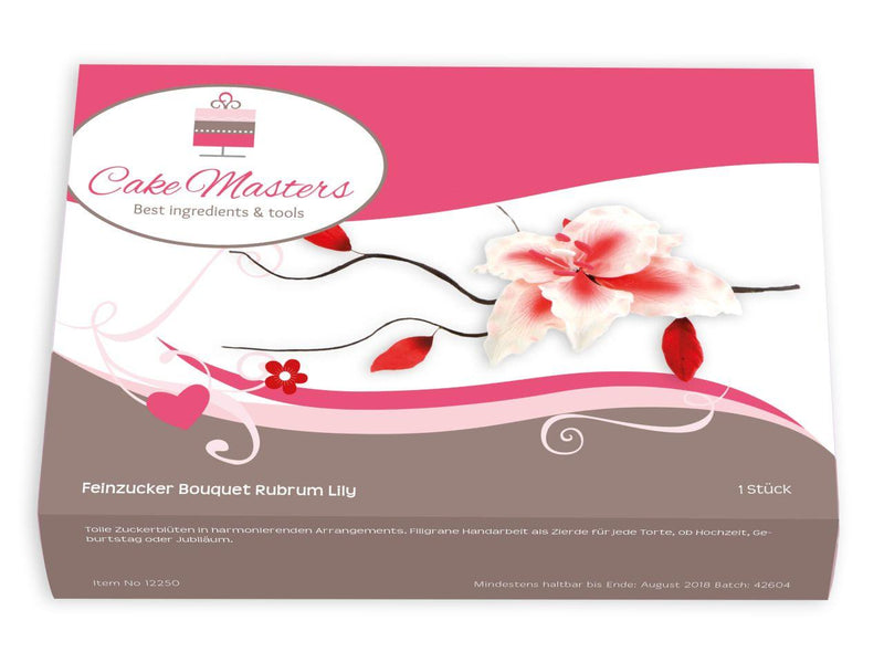 Feinzucker Bouquet Rubrum Lily - Tortendekoshop