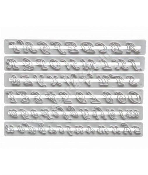 Fondant Buchstaben Ausstecher Set, Italic - Tortendekoshop