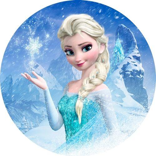 Frozen, Elsa Runde Tortenaufleger - Tortendekoshop