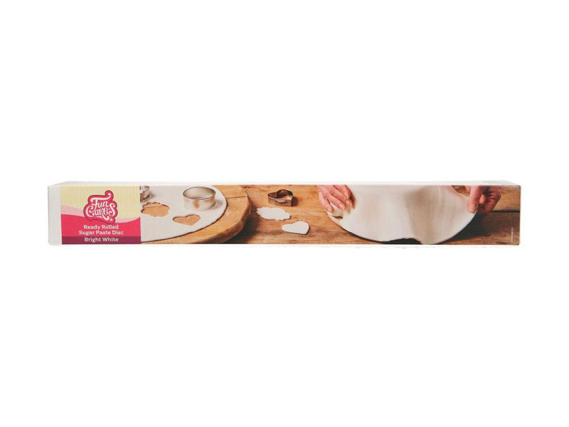 Funcakes Ausgerollte Rollfondant Decke, Weiß, 36cm - Tortendekoshop
