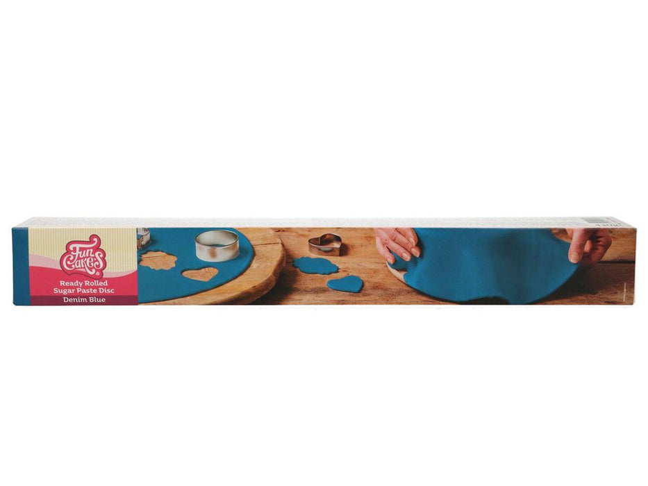 Funcakes Ausgerollte Rollfondant denim blau Durchmesser, 36cm - Tortendekoshop