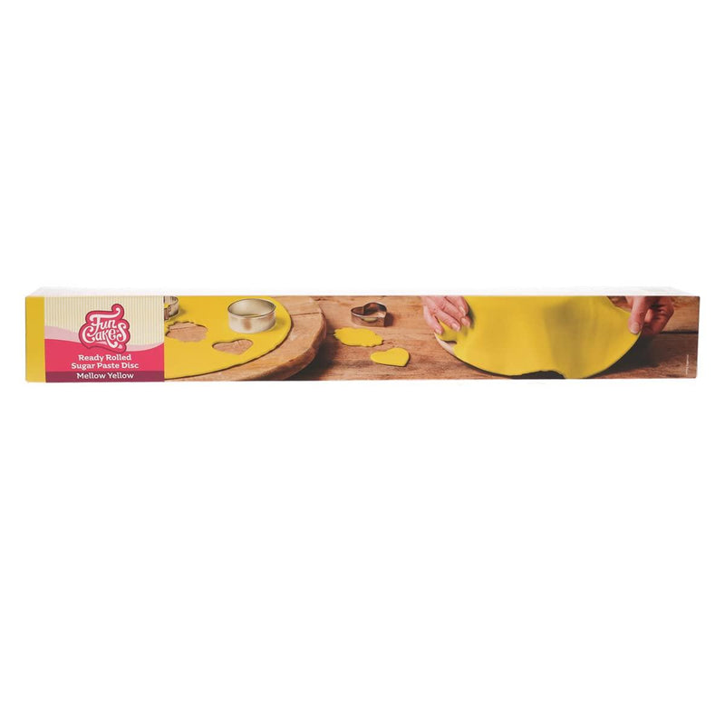 Funcakes Ausgerollte Rollfondant mellow gelb Durchmesser, 36cm - Tortendekoshop
