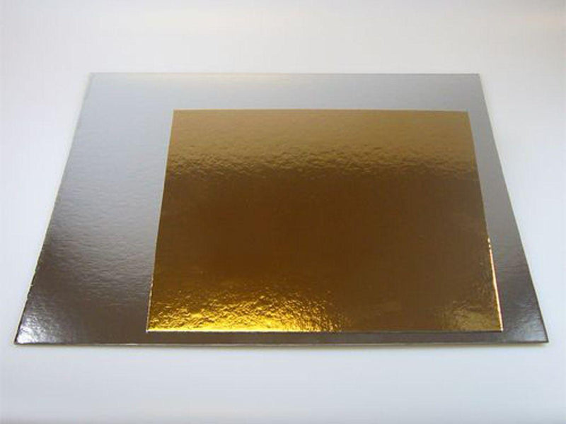 Funcakes Cake Cards silber-gold Quadratisch, 30cm, Stärke - Tortendekoshop