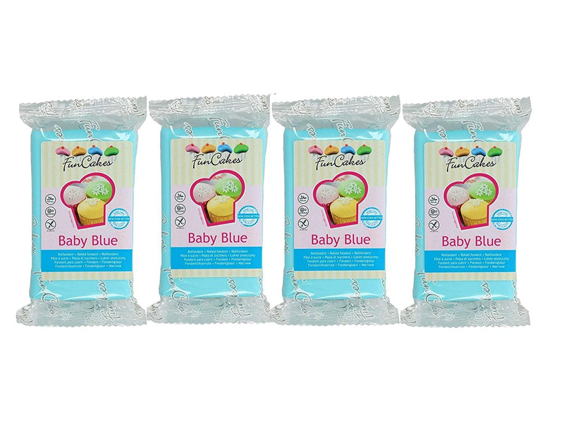 Funcakes Fondant Baby blau, 4x250g - Tortendekoshop
