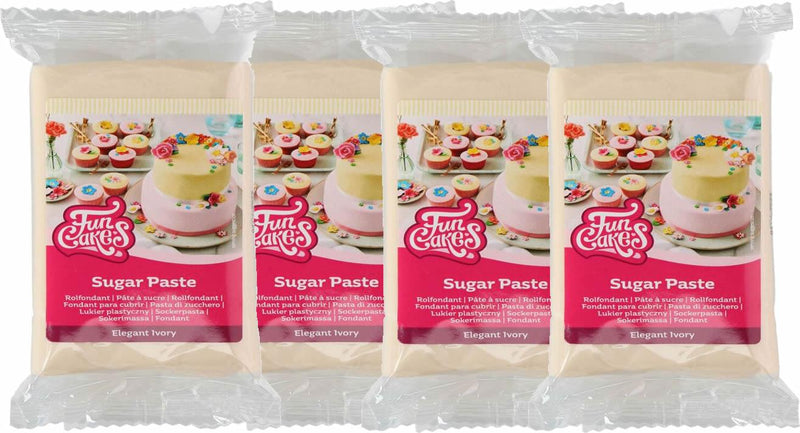 Funcakes Fondant Elfenbein Ivory, 4x250g - Tortendekoshop