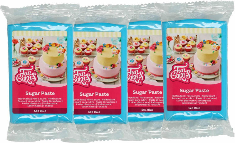 Funcakes Fondant Meerblau, 4x250g - Tortendekoshop