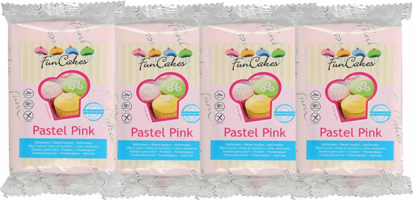 Funcakes Fondant Pastel pink, 4x250g - Tortendekoshop