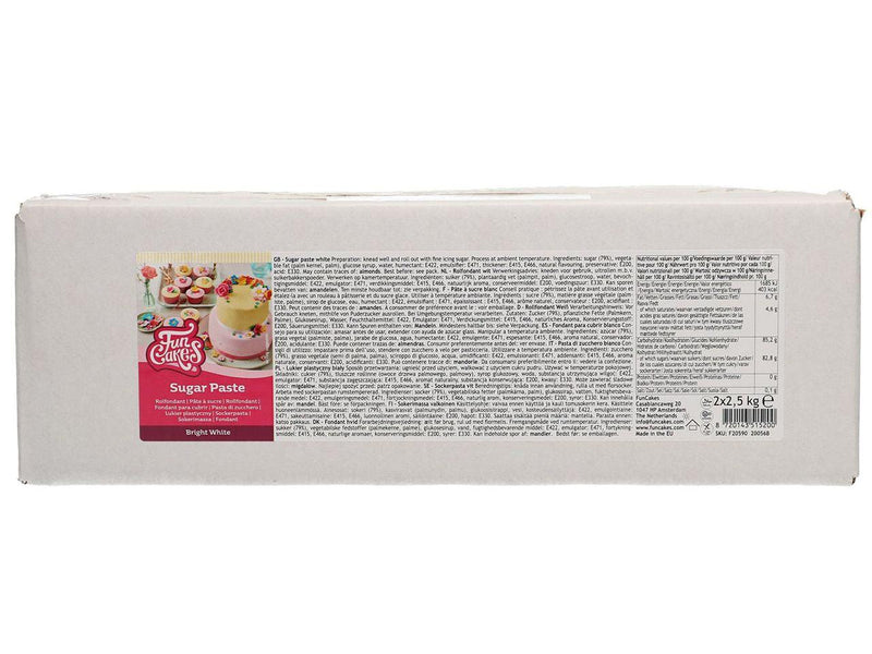 Funcakes Fondant Reinweiß, 2x2.5 kg - Tortendekoshop