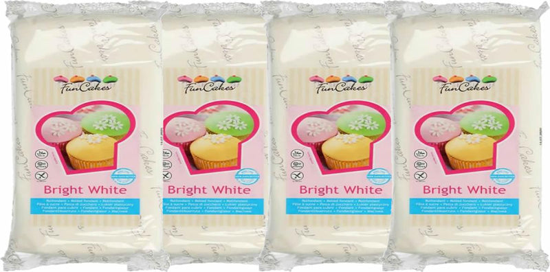 Funcakes Fondant Reinweiß, 4x250g - Tortendekoshop