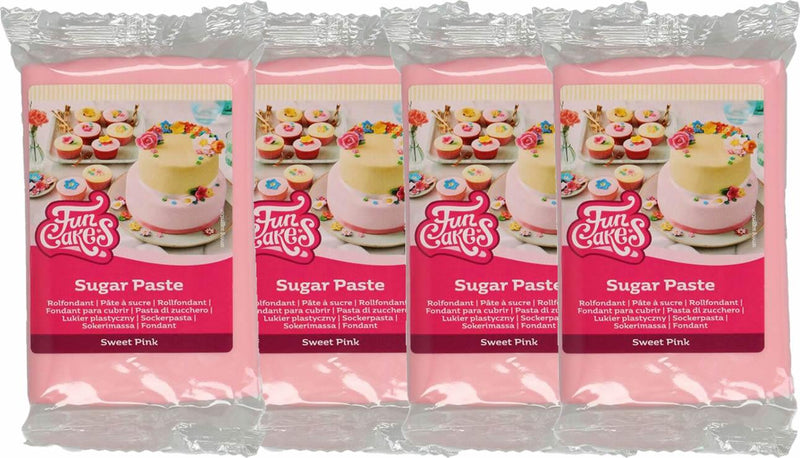 Funcakes Fondant rosa, 4x250g - Tortendekoshop
