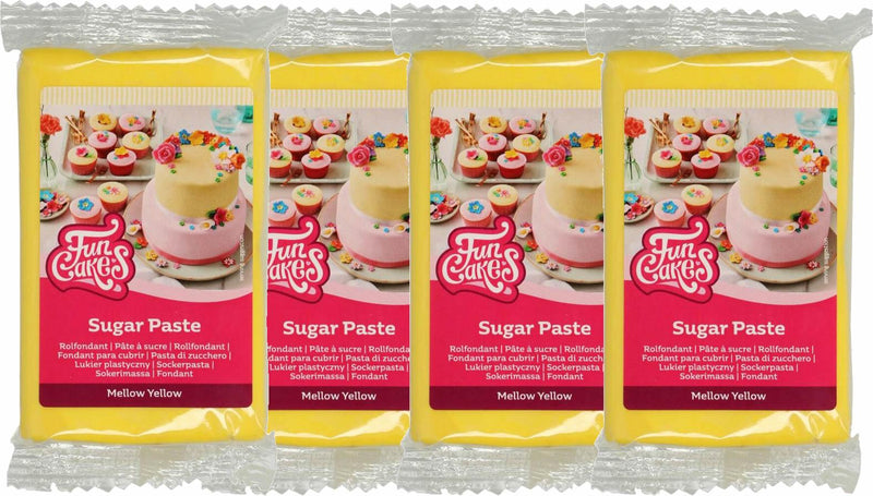 Funcakes Fondant Sonnen gelb, 4x250g - Tortendekoshop
