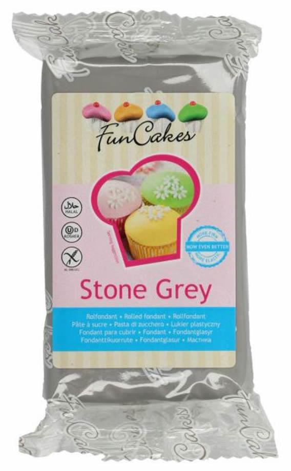 Funcakes Fondant Steingrau, 4x250 gr. - Tortendekoshop
