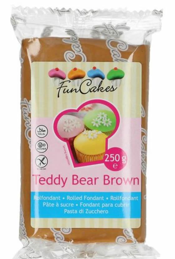 Funcakes Fondant Teddy Bär braun, 250g - Tortendekoshop