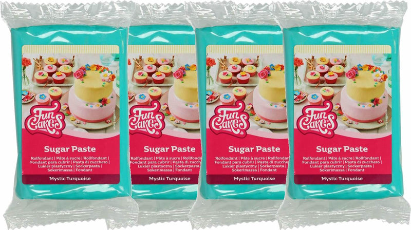 Funcakes Fondant türkis, 4x250g - Tortendekoshop