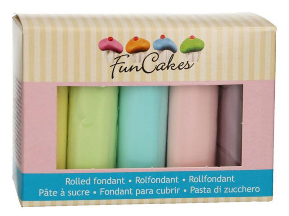 Funcakes Multipack Pastellfarben Rollfondant, 5x100g - Tortendekoshop