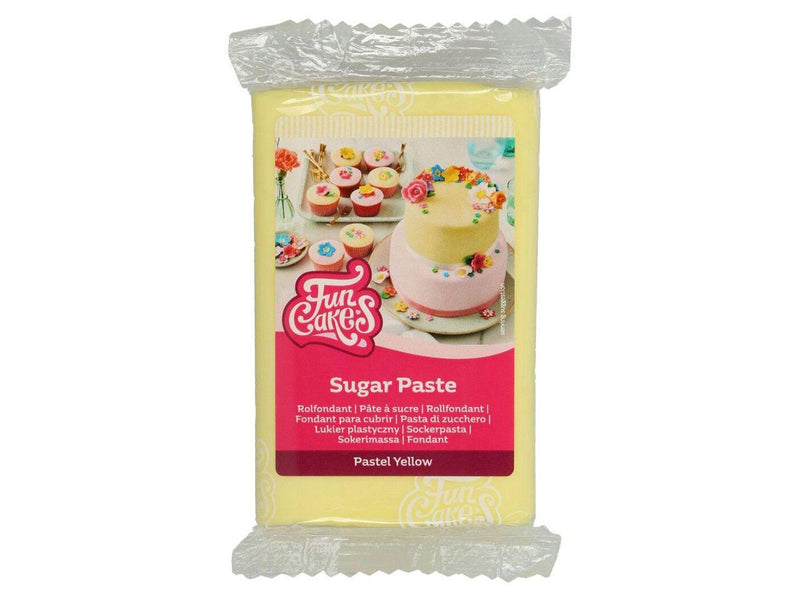 Funcakes Fondant Pastell gelb, 250g - Tortendekoshop