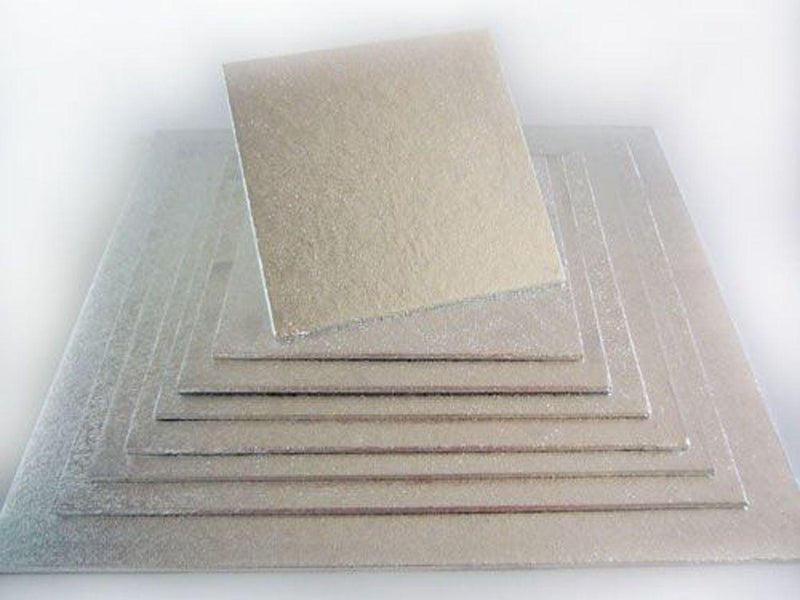 Funcakes Tortenunterlage Quadrat, Silber, 20x20x4cm - Tortendekoshop