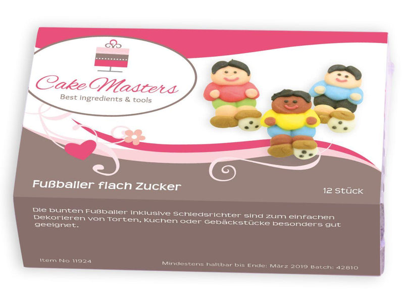 Fußballer flach Zucker, 12 Stück - Tortendekoshop