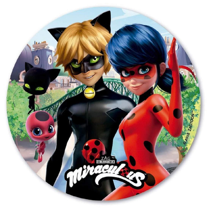 Generique, Ladybug Miraculous Runde Tortenaufleger - Tortendekoshop